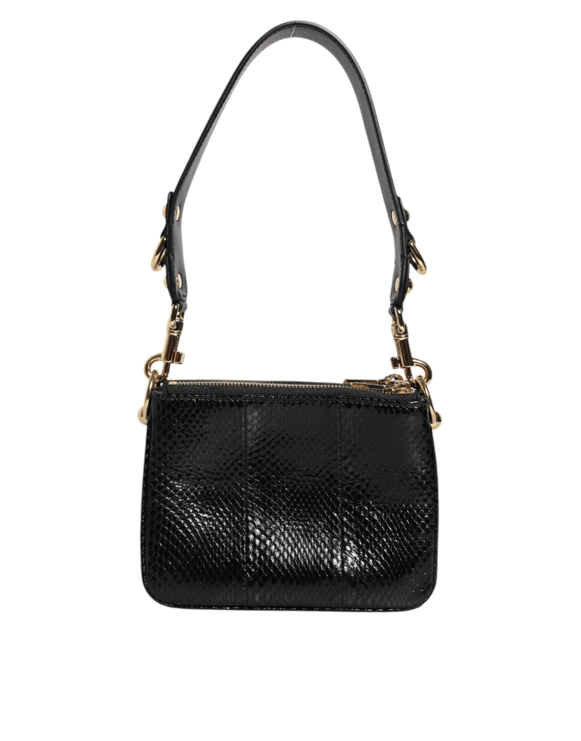 Dolce & Gabbana Black Exotic Leather Shoulder Sling Clutch Bag - ClickThatClicks 