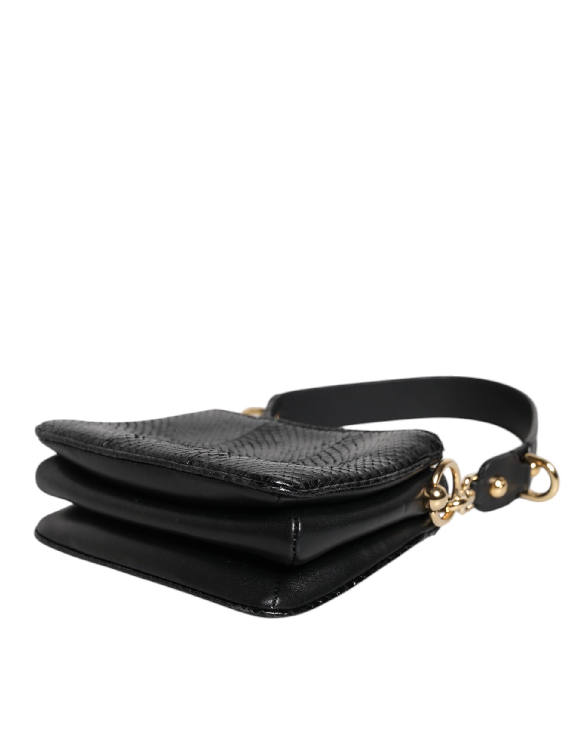 Dolce & Gabbana Black Exotic Leather Shoulder Sling Clutch Bag - ClickThatClicks 