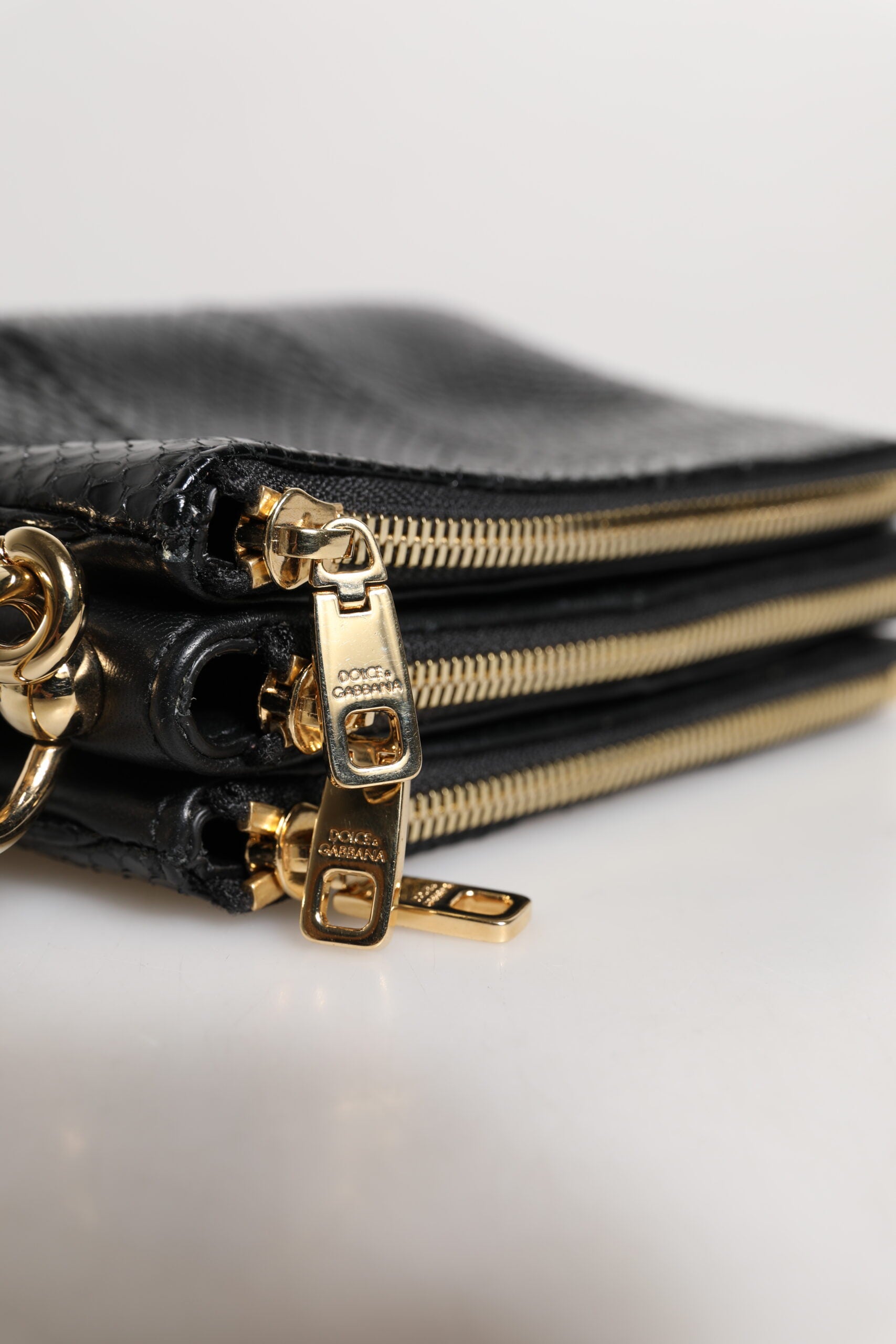 Dolce & Gabbana Black Exotic Leather Shoulder Sling Clutch Bag - ClickThatClicks 