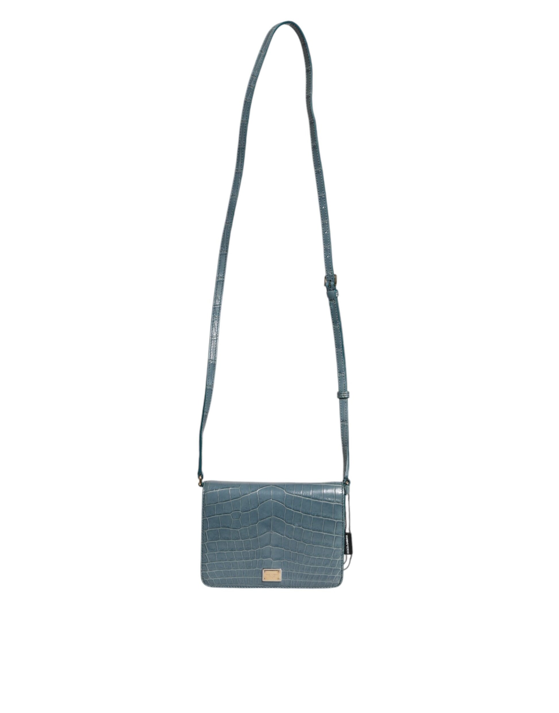 Dolce & Gabbana Green Exotic Leather DG Plaque Crossbody Mini Bag - ClickThatClicks 