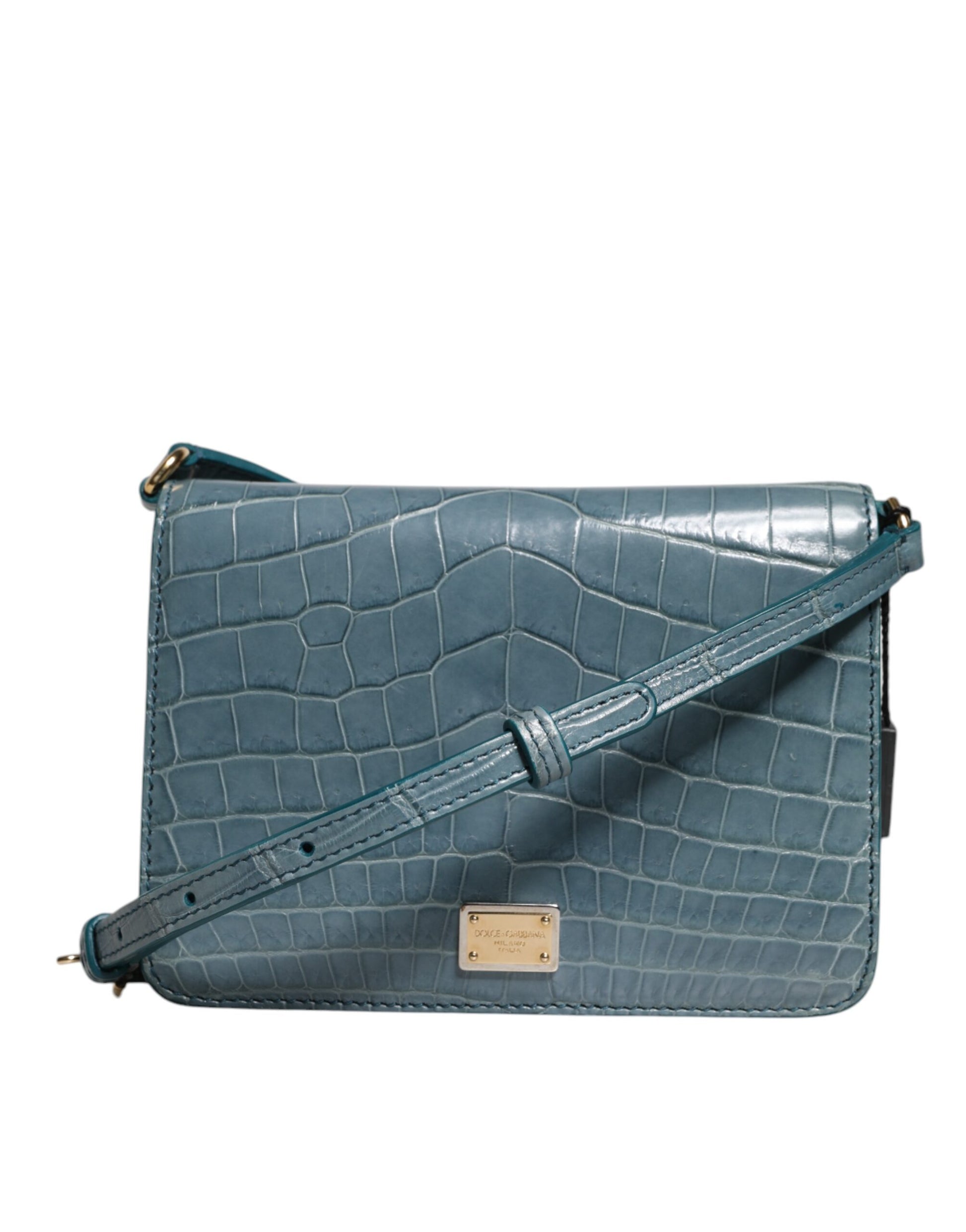 Dolce & Gabbana Green Exotic Leather DG Plaque Crossbody Mini Bag - ClickThatClicks 