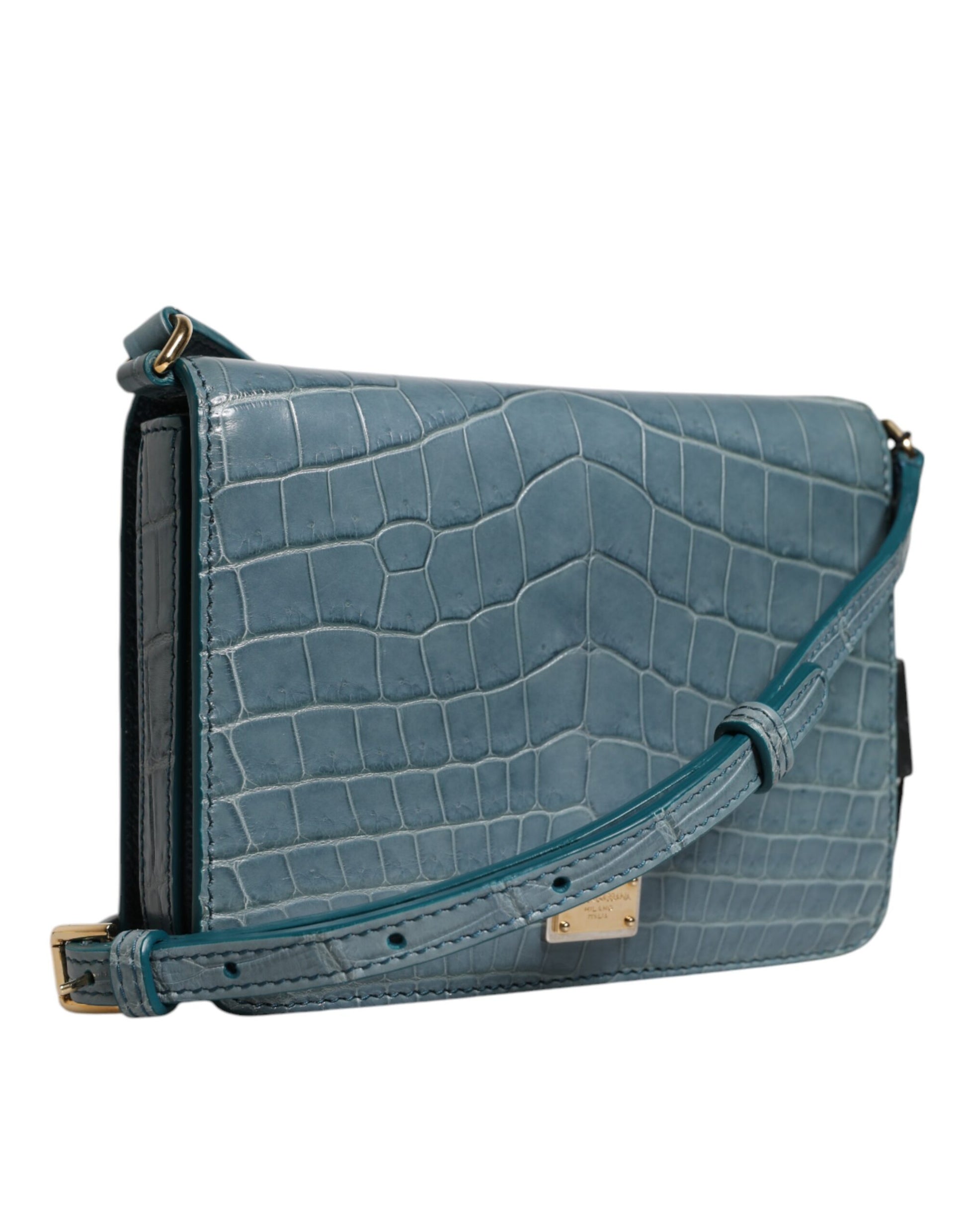 Dolce & Gabbana Green Exotic Leather DG Plaque Crossbody Mini Bag - ClickThatClicks 
