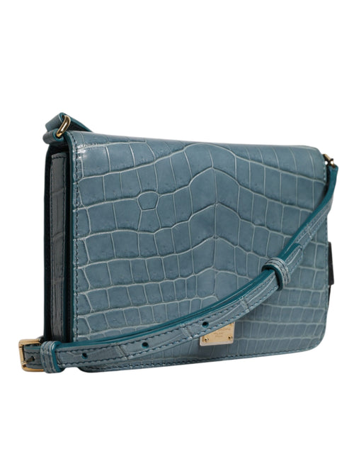 Dolce & Gabbana Green Exotic Leather DG Plaque Crossbody Mini Bag - ClickThatClicks 