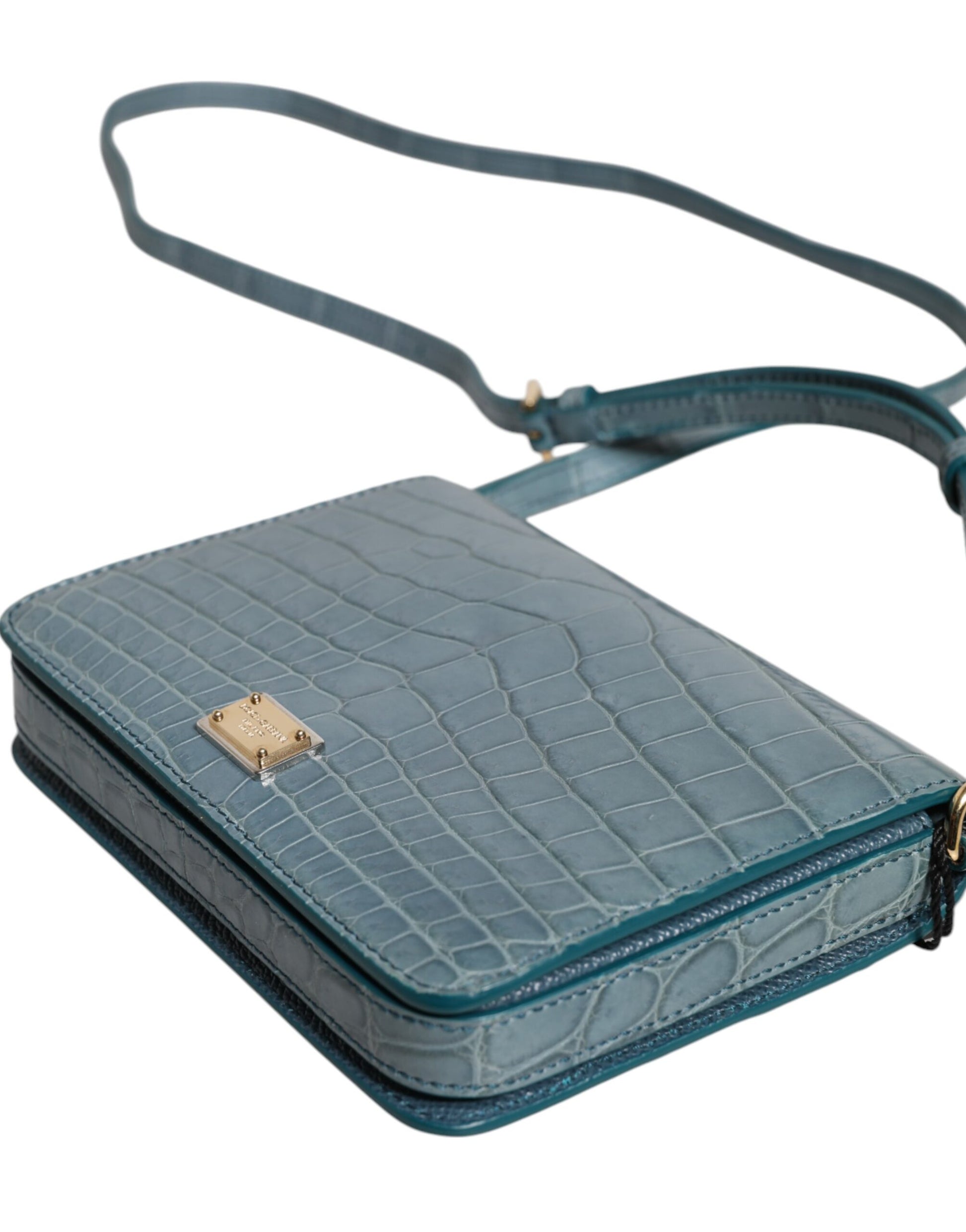 Dolce & Gabbana Green Exotic Leather DG Plaque Crossbody Mini Bag - ClickThatClicks 