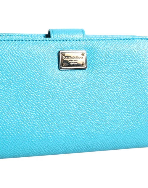 Dolce & Gabbana Light Blue Leather Bifold Continental Clutch Wallet - ClickThatClicks 