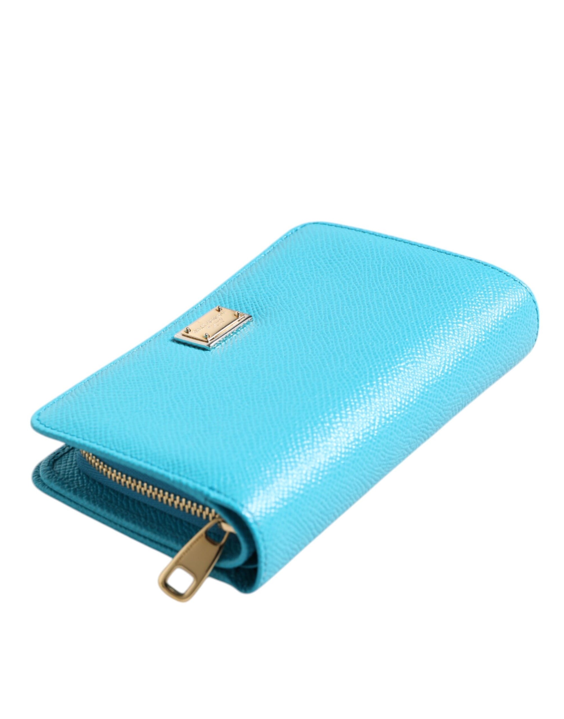 Dolce & Gabbana Light Blue Leather Bifold Continental Clutch Wallet - ClickThatClicks 