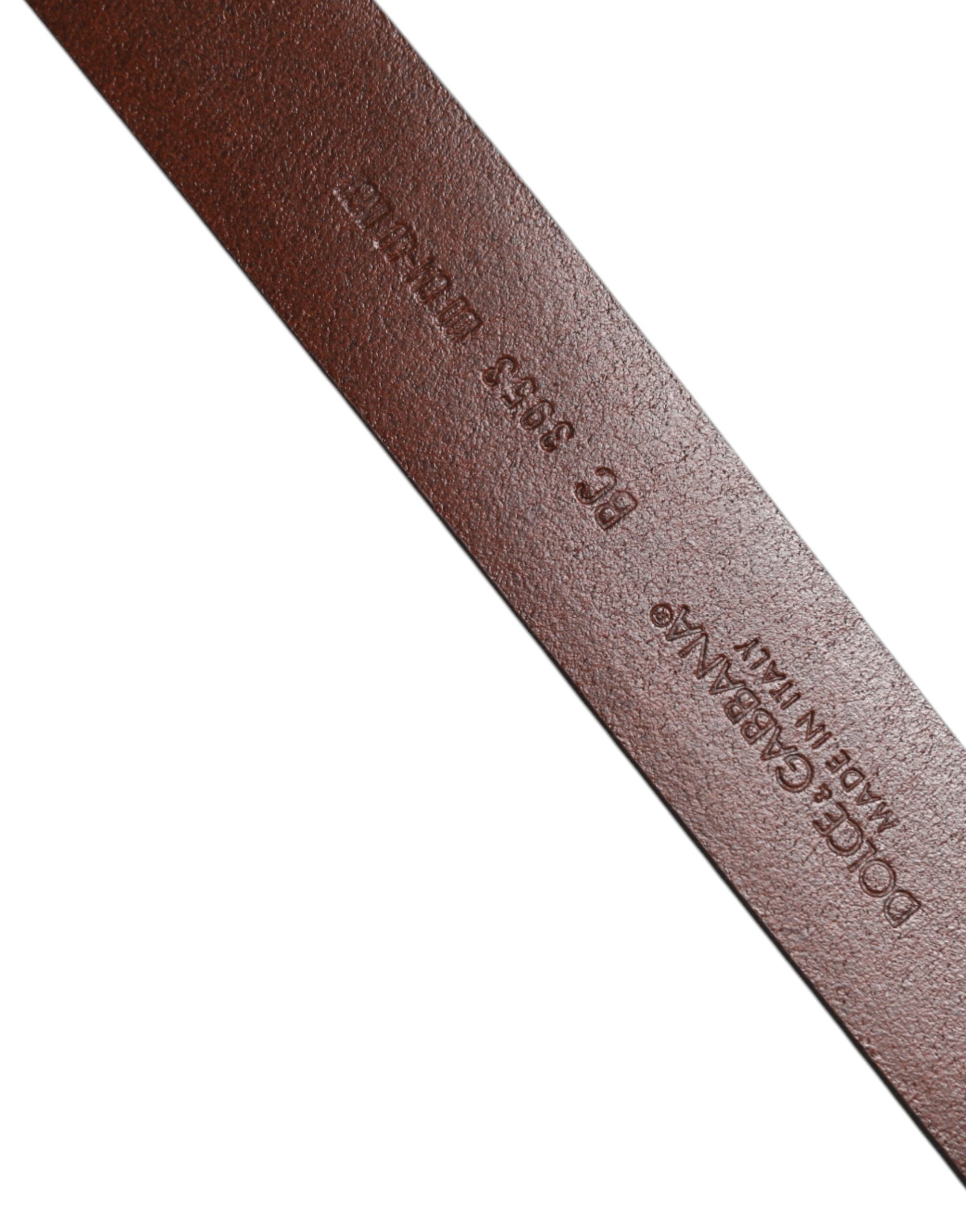 Dolce & Gabbana Brown Leather Classic Metal Logo Buckle Belt - ClickThatClicks 