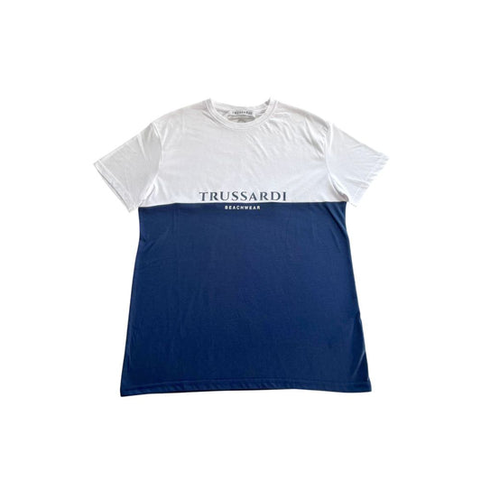 Trussardi Beachwear Blue Cotton Men T-Shirt - ClickThatClicks 