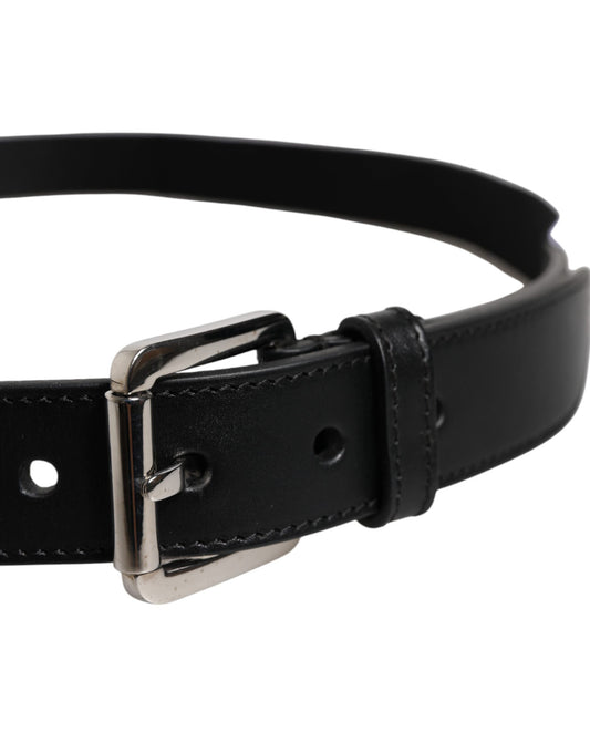 Dolce & Gabbana Black White Printed Metal Logo Buckle Belt - ClickThatClicks 