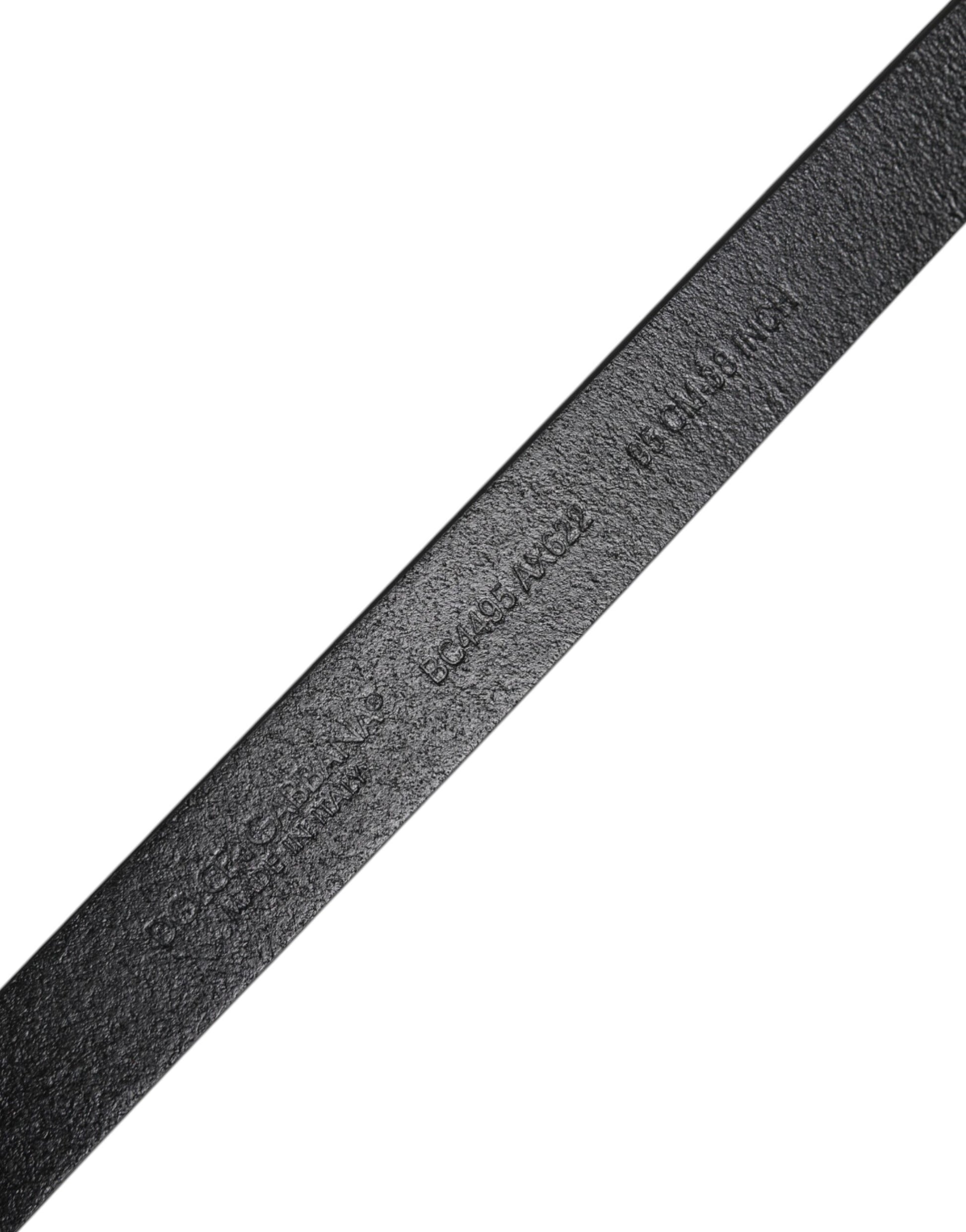 Dolce & Gabbana Black Calfskin Classic Metal Logo Buckle Belt - ClickThatClicks 