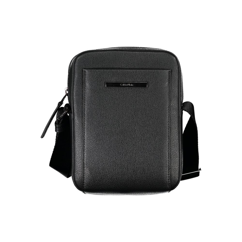 Calvin Klein Sleek Black Shoulder Bag with Logo Detail - ClickThatClicks 