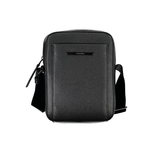Calvin Klein Sleek Black Shoulder Bag with Logo Detail - ClickThatClicks 