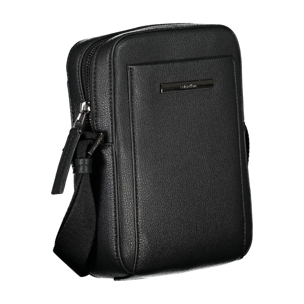 Calvin Klein Sleek Black Shoulder Bag with Logo Detail - ClickThatClicks 