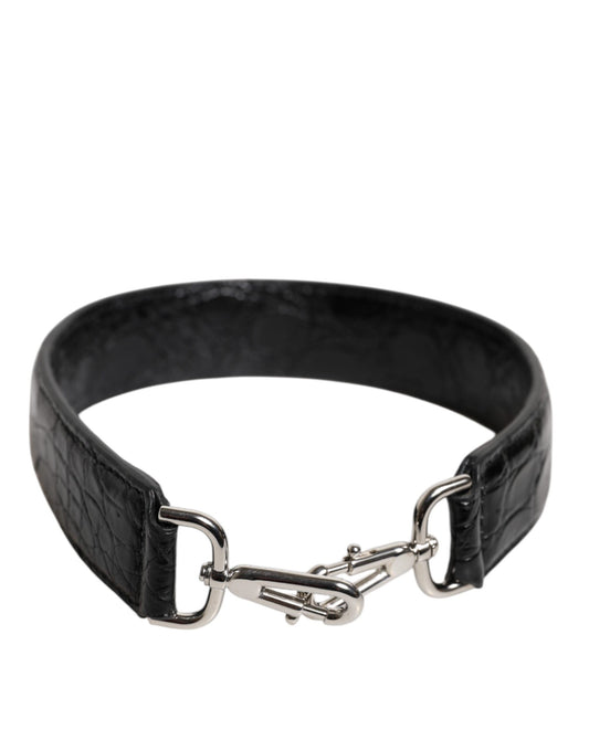 Dolce & Gabbana Black Alligator Leather Bag Shoulder Strap - ClickThatClicks 
