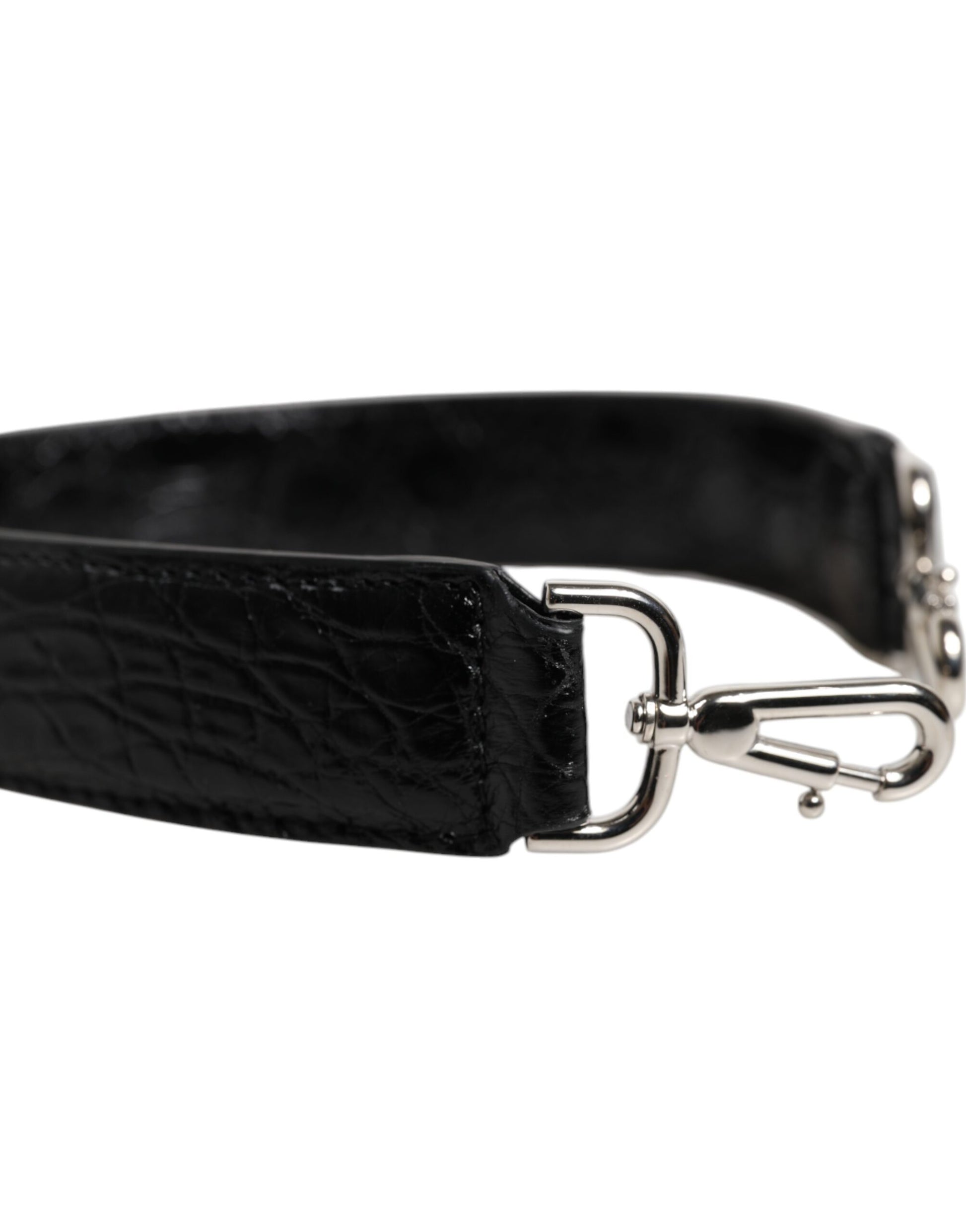 Dolce & Gabbana Black Alligator Leather Bag Shoulder Strap - ClickThatClicks 