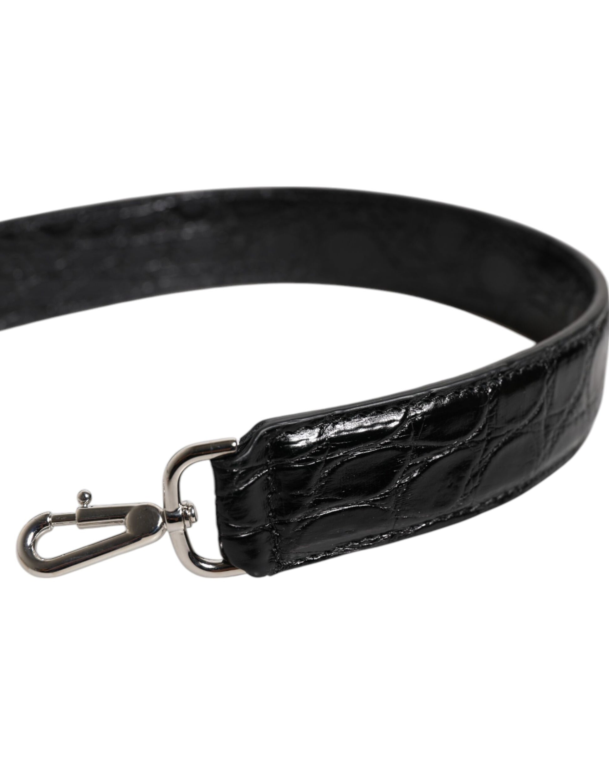 Dolce & Gabbana Black Alligator Leather Bag Shoulder Strap - ClickThatClicks 