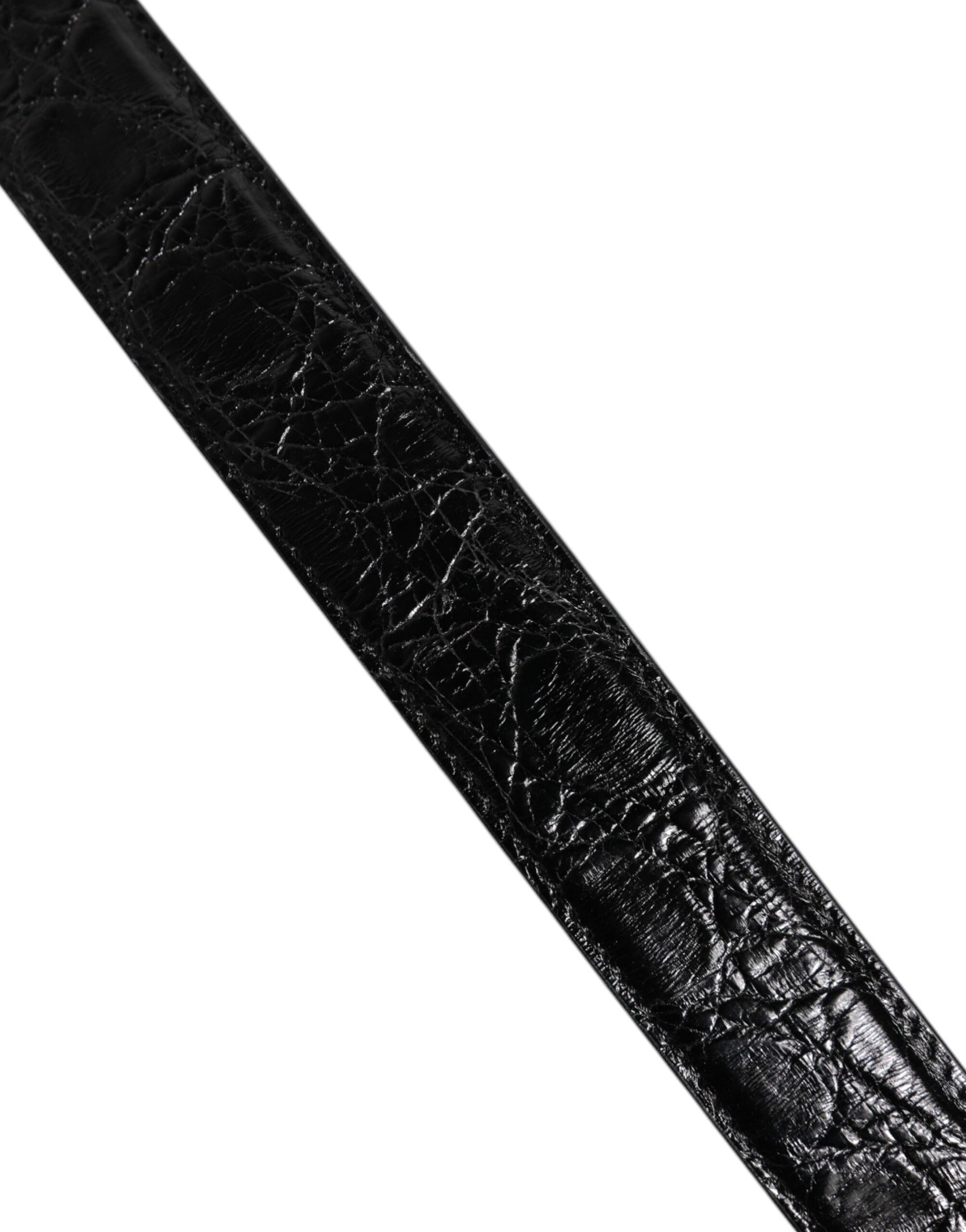 Dolce & Gabbana Black Alligator Leather Bag Shoulder Strap - ClickThatClicks 