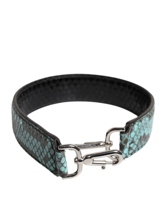 Dolce & Gabbana Black Blue Exotic Leather Bag Shoulder Strap - ClickThatClicks 
