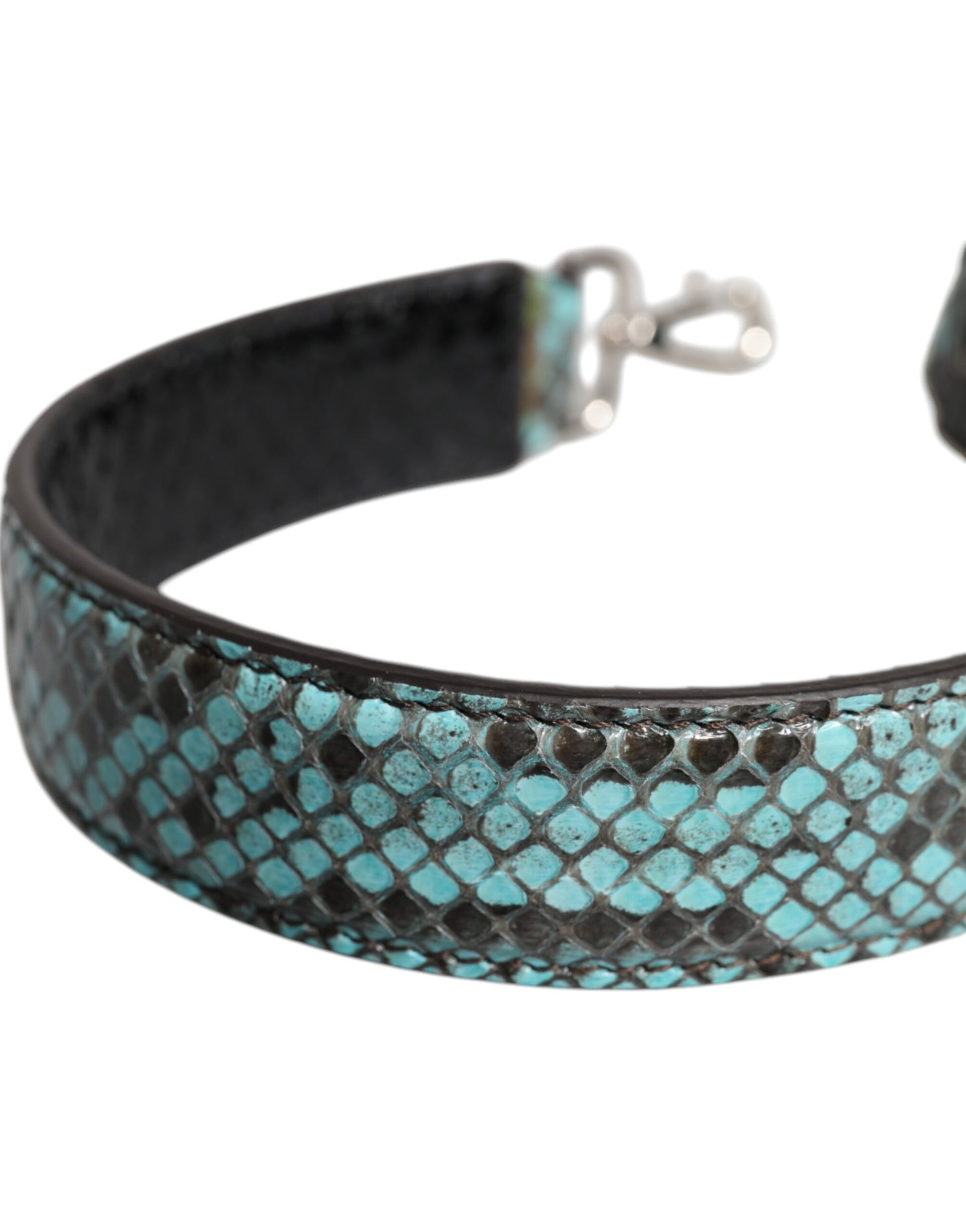 Dolce & Gabbana Black Blue Exotic Leather Bag Shoulder Strap - ClickThatClicks 