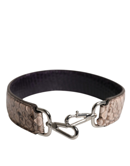 Dolce & Gabbana Black Cream Exotic Leather Bag Shoulder Strap - ClickThatClicks 