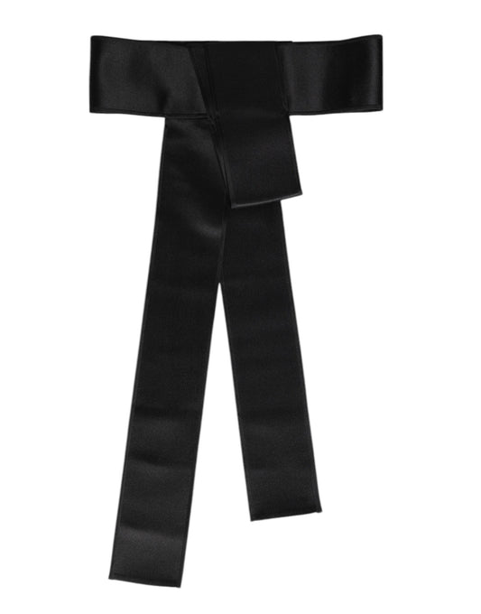 Dolce & Gabbana Black Satin Wide Waist Belt - ClickThatClicks 