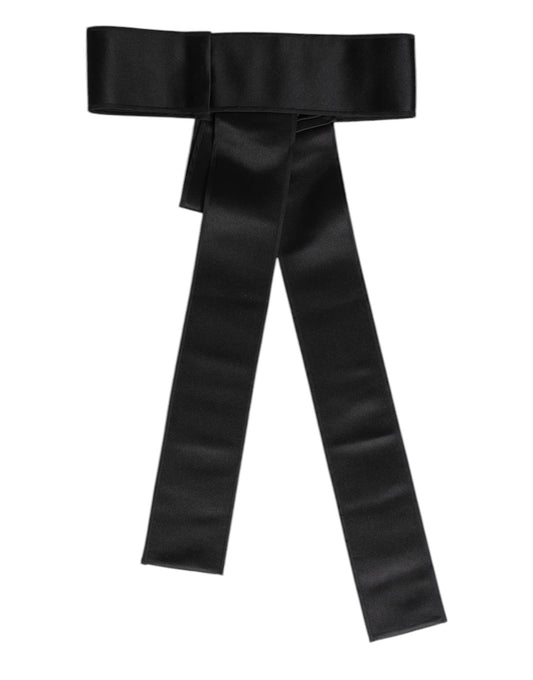 Dolce & Gabbana Black Satin Wide Waist Belt - ClickThatClicks 