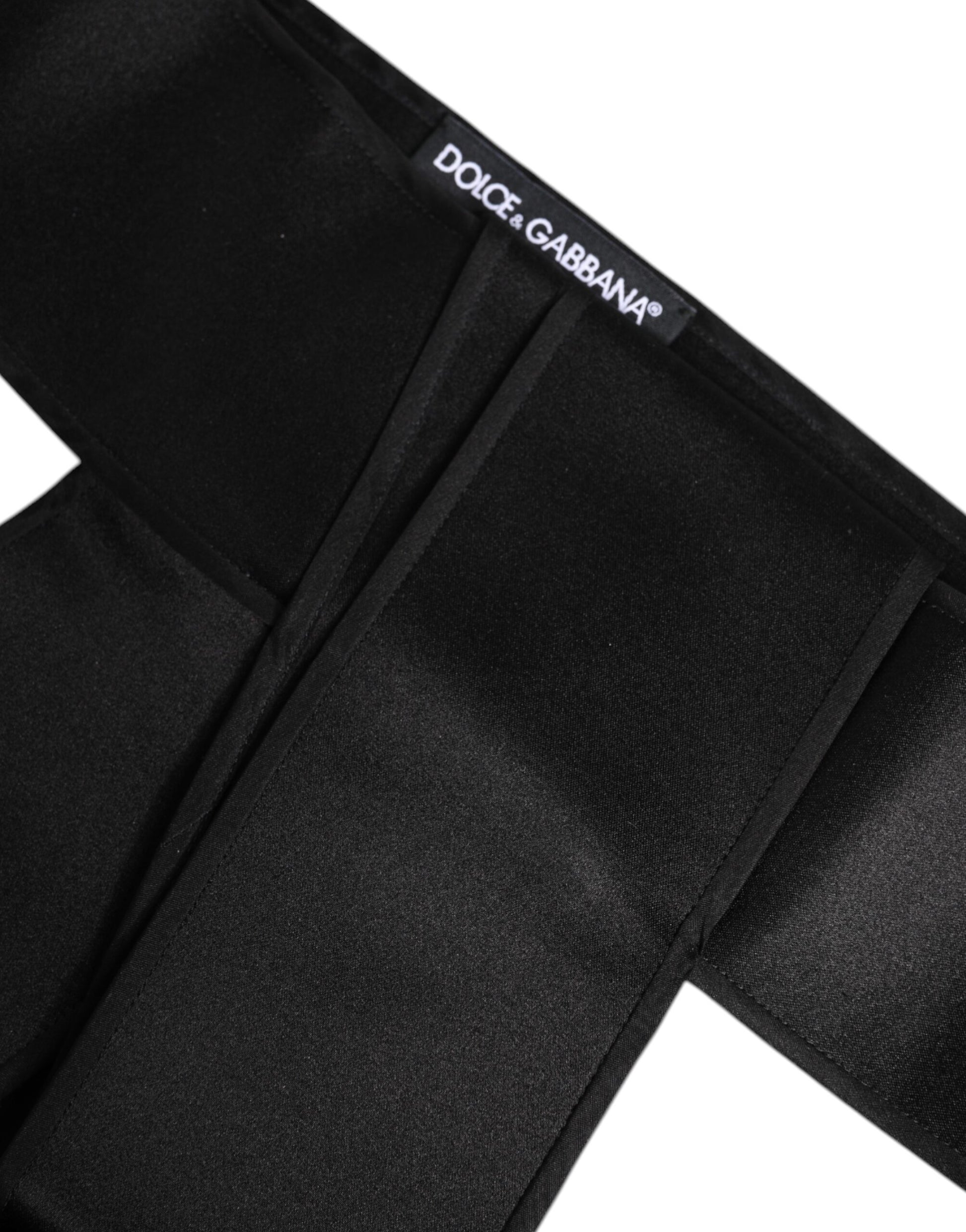 Dolce & Gabbana Black Satin Wide Waist Belt - ClickThatClicks 