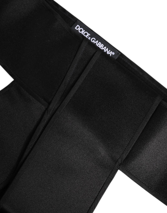 Dolce & Gabbana Black Satin Wide Waist Belt - ClickThatClicks 