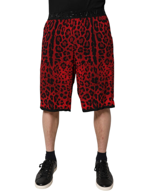 Dolce & Gabbana Red Leopard Print Viscose Bermuda Shorts - ClickThatClicks 