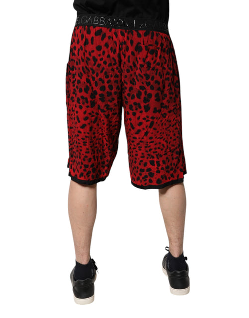 Dolce & Gabbana Red Leopard Print Viscose Bermuda Shorts - ClickThatClicks 