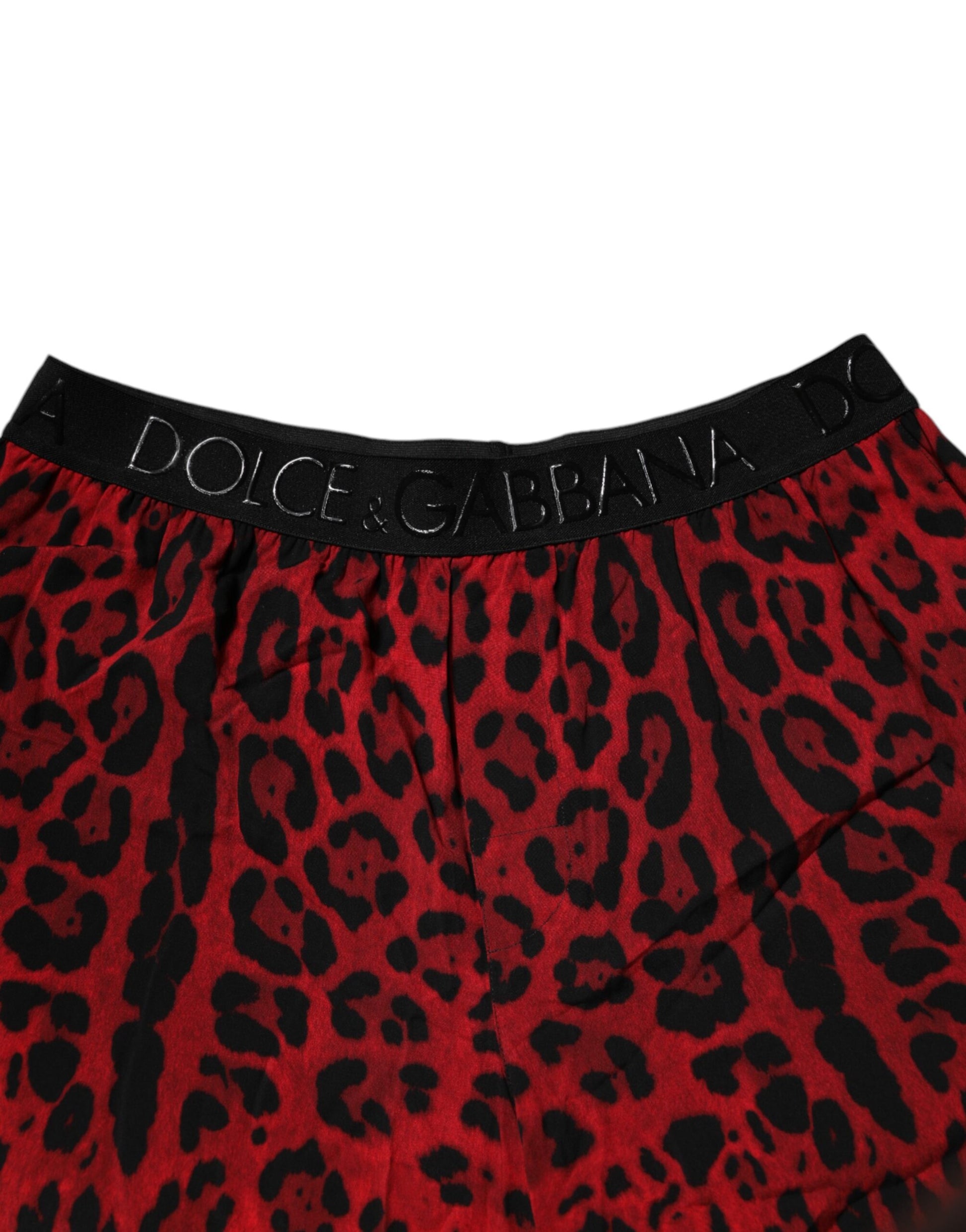 Dolce & Gabbana Red Leopard Print Viscose Bermuda Shorts - ClickThatClicks 
