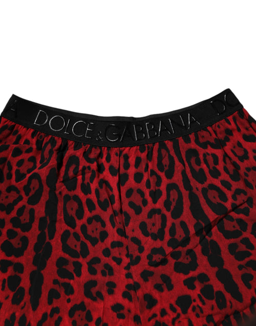 Dolce & Gabbana Red Leopard Print Viscose Bermuda Shorts - ClickThatClicks 