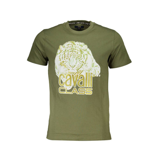 Cavalli Class Verde Cotton Men T-Shirt - ClickThatClicks 
