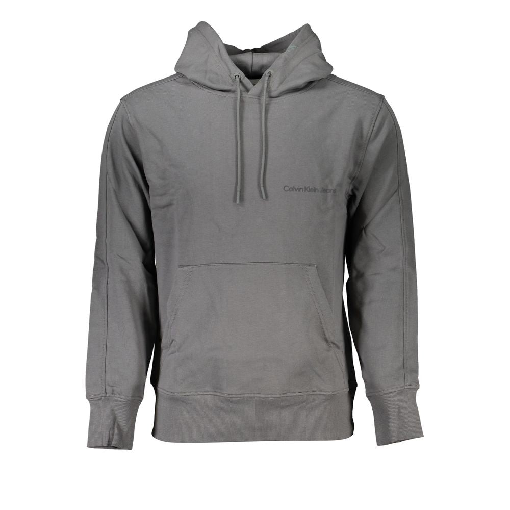 Calvin Klein Elegant Gray Hooded Sweatshirt - ClickThatClicks 