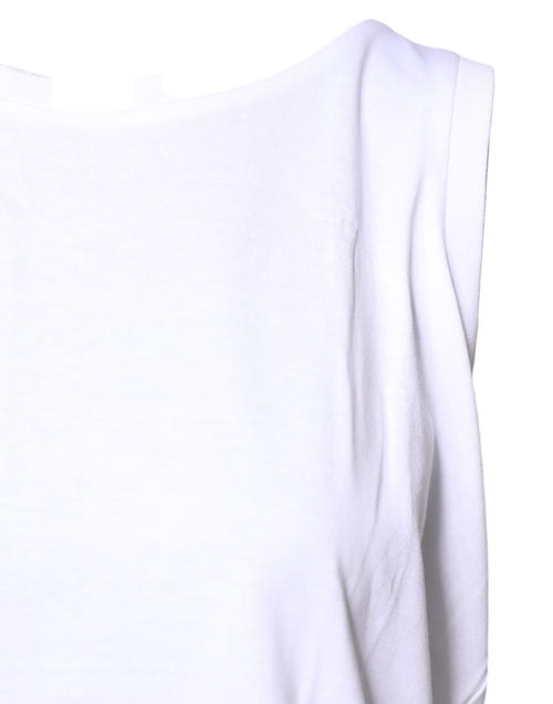 Dolce & Gabbana White Cotton Sleeveless Crew Neck T-shirt - ClickThatClicks 