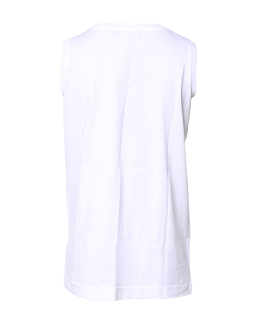 Dolce & Gabbana White Cotton Sleeveless Crew Neck T-shirt - ClickThatClicks 