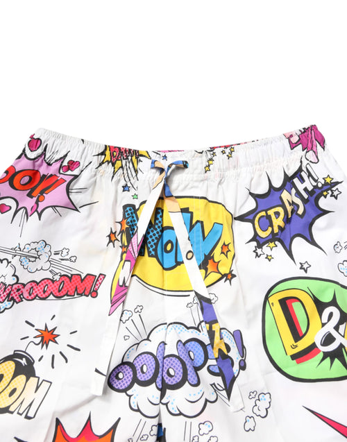 Dolce & Gabbana White Cartoon Print Cotton Men Pajama Set Sleepwear - ClickThatClicks 