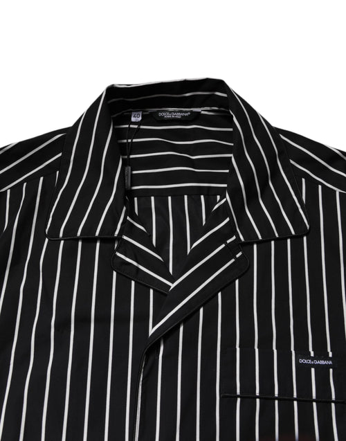 Dolce & Gabbana Black White Stripes Cotton Men Pajama Set Sleepwear - ClickThatClicks 