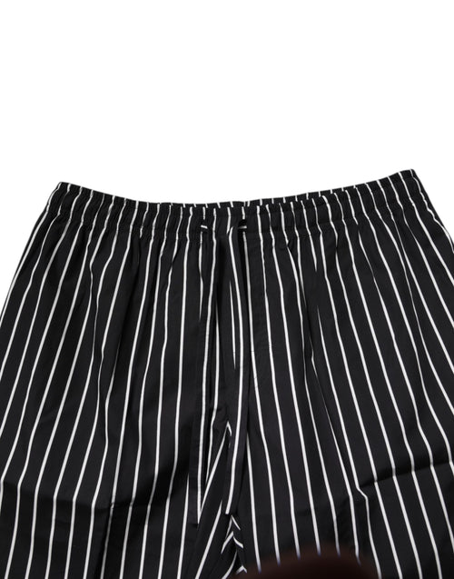 Dolce & Gabbana Black White Stripes Cotton Men Pajama Set Sleepwear - ClickThatClicks 