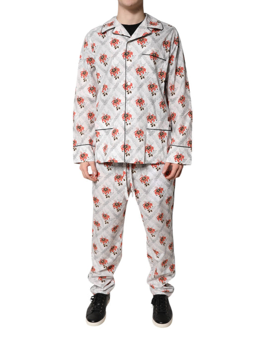 Dolce & Gabbana Multicolor Floral Print Cotton Pajama Set Sleepwear - ClickThatClicks 
