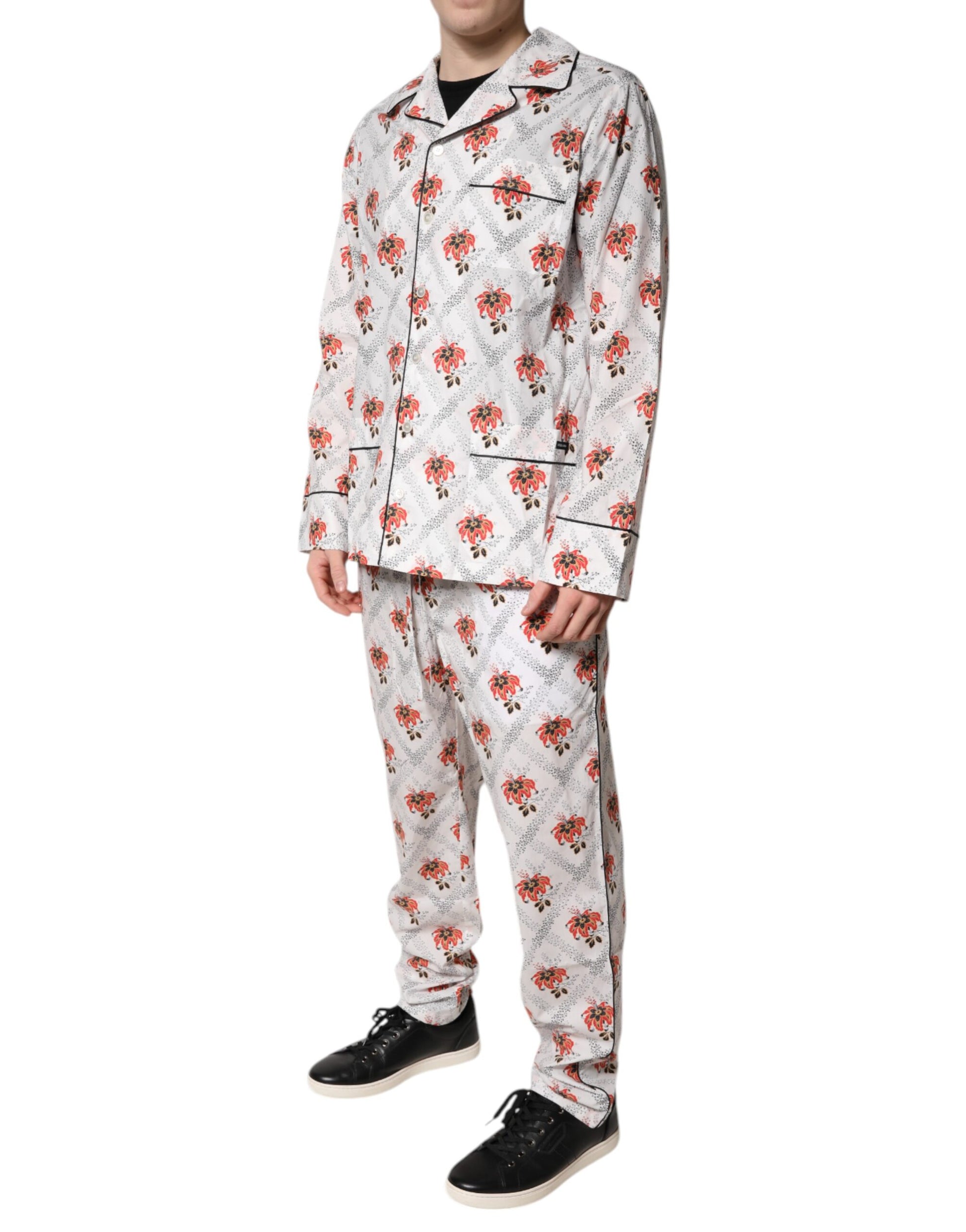 Dolce & Gabbana Multicolor Floral Print Cotton Pajama Set Sleepwear - ClickThatClicks 