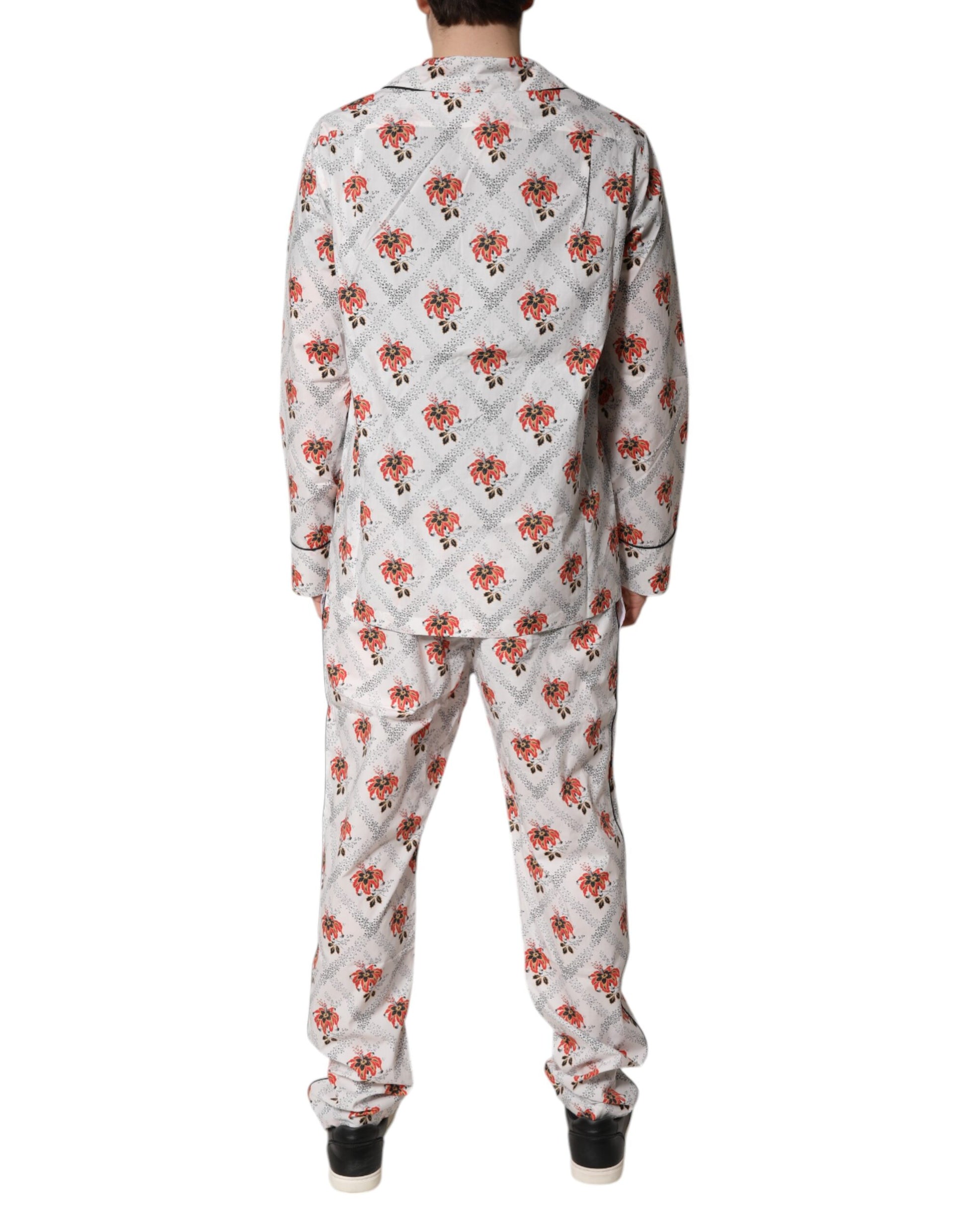 Dolce & Gabbana Multicolor Floral Print Cotton Pajama Set Sleepwear - ClickThatClicks 