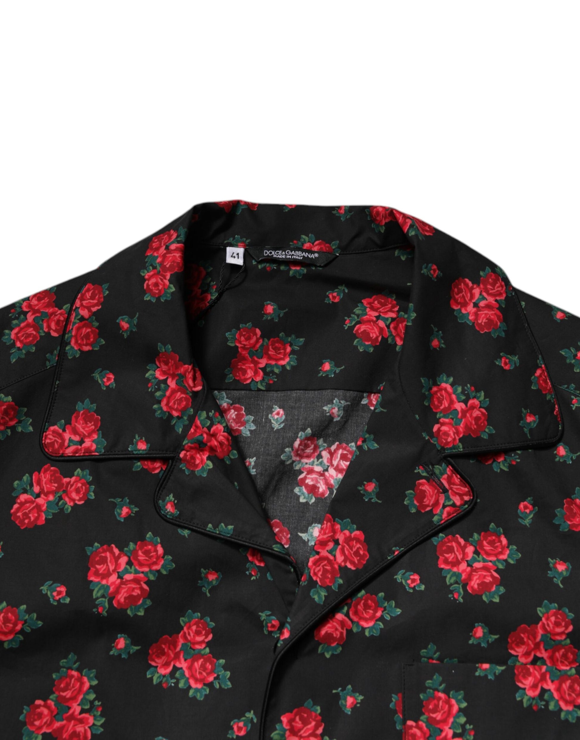 Dolce & Gabbana Black Floral Print Cotton Men Pajama Set Sleepwear - ClickThatClicks 