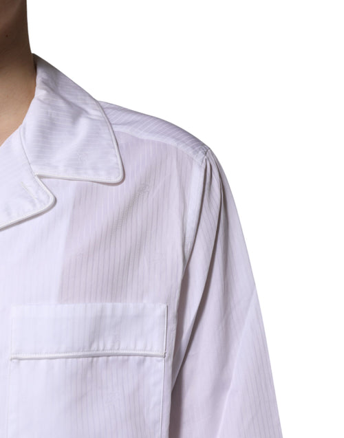 Dolce & Gabbana White Cotton Shirt Pants Pajama Set Sleepwear - ClickThatClicks 