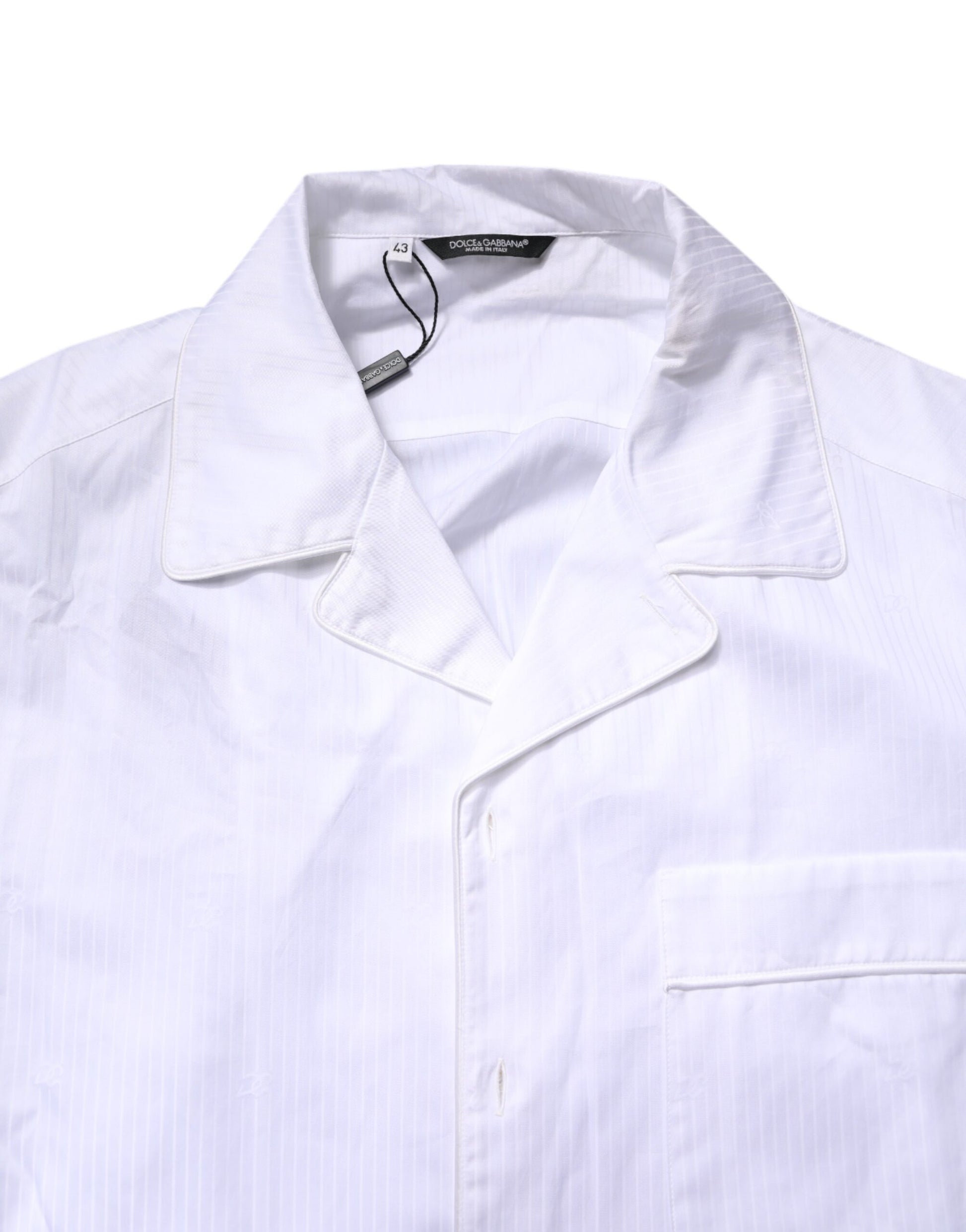 Dolce & Gabbana White Cotton Shirt Pants Pajama Set Sleepwear - ClickThatClicks 