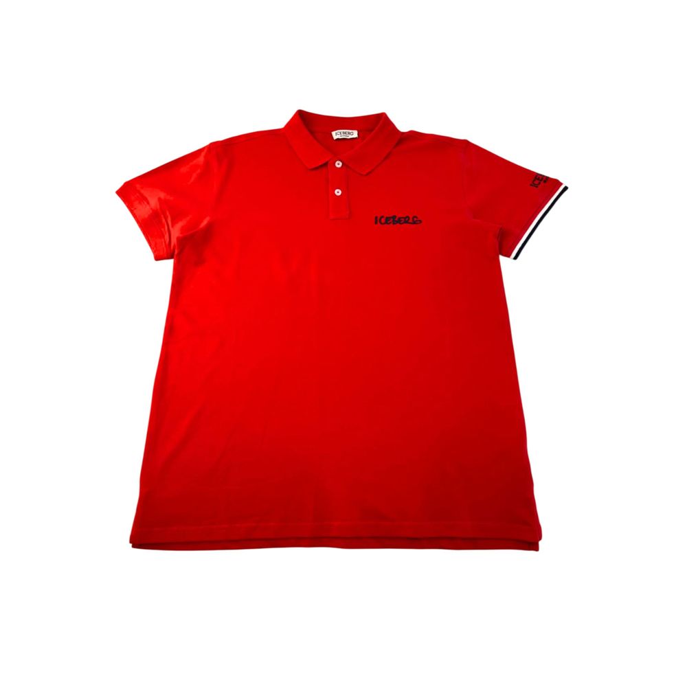 Iceberg Red Cotton Men Polo Shirt - ClickThatClicks 