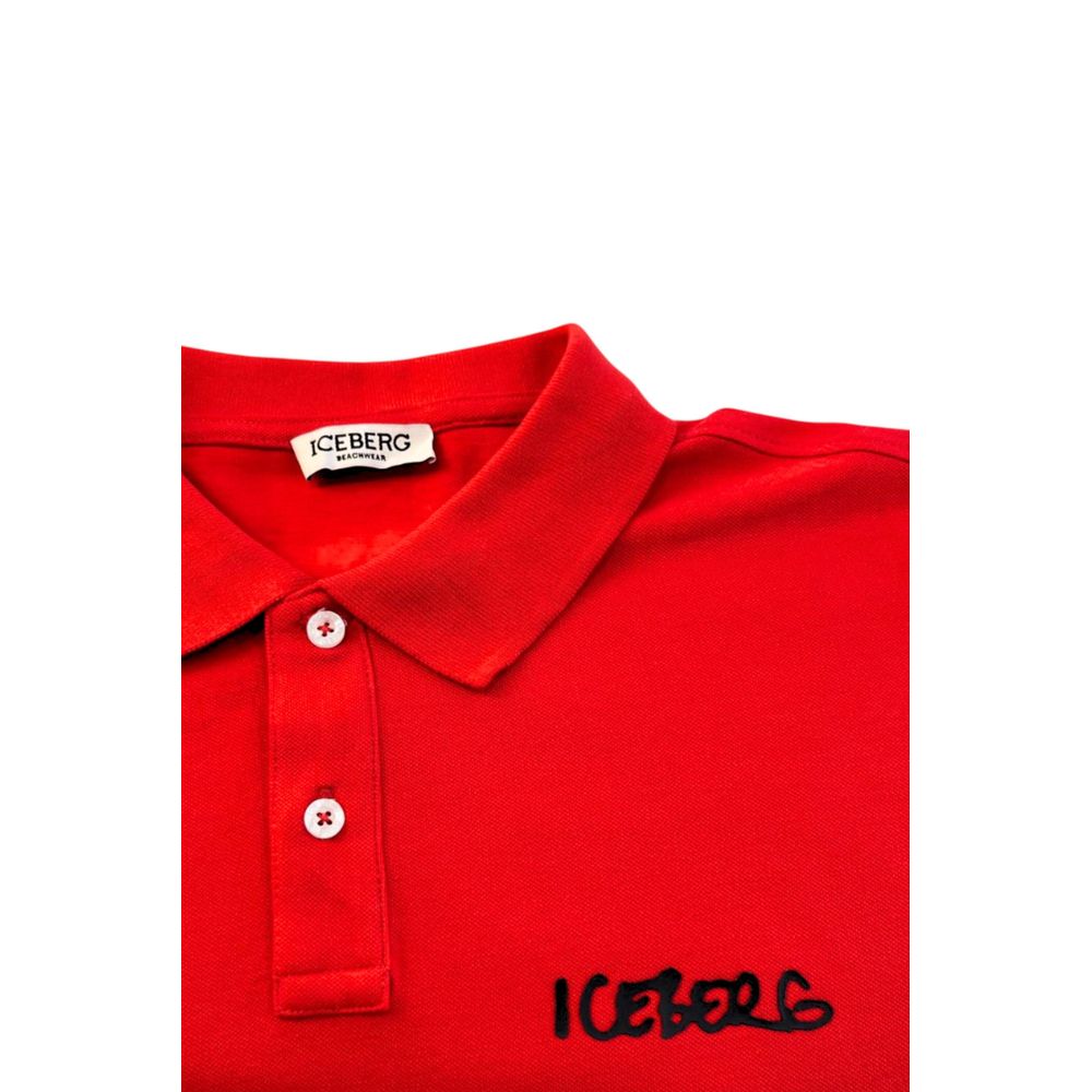 Iceberg Red Cotton Men Polo Shirt - ClickThatClicks 