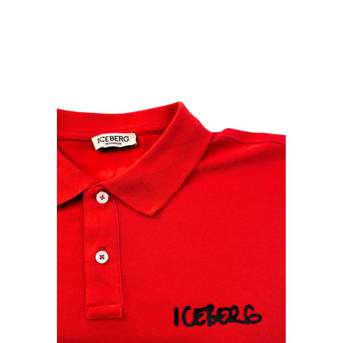 Iceberg Red Cotton Men Polo Shirt - ClickThatClicks 