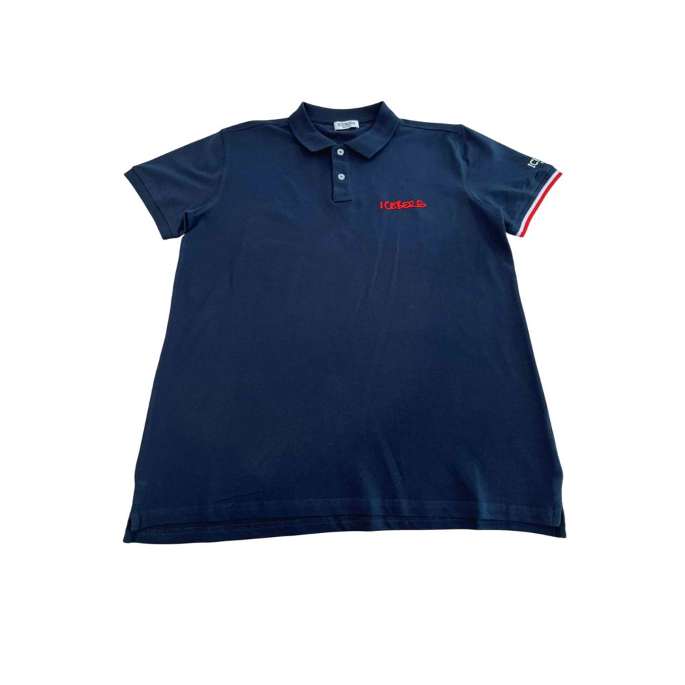 Iceberg Blue Cotton Men Polo Shirt - ClickThatClicks 