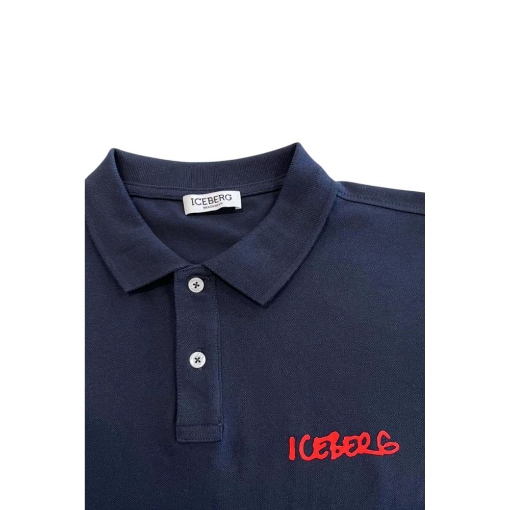 Iceberg Blue Cotton Men Polo Shirt - ClickThatClicks 